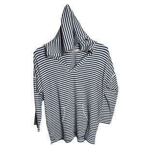 Chap’s Women’s Hooded Striped Pullover Sweater Top